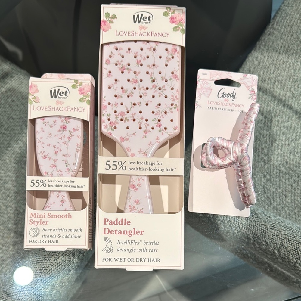 LoveShackFancy x Wet Brush+ Goody Paddle Detangler and Mini Smooth Styler Set
